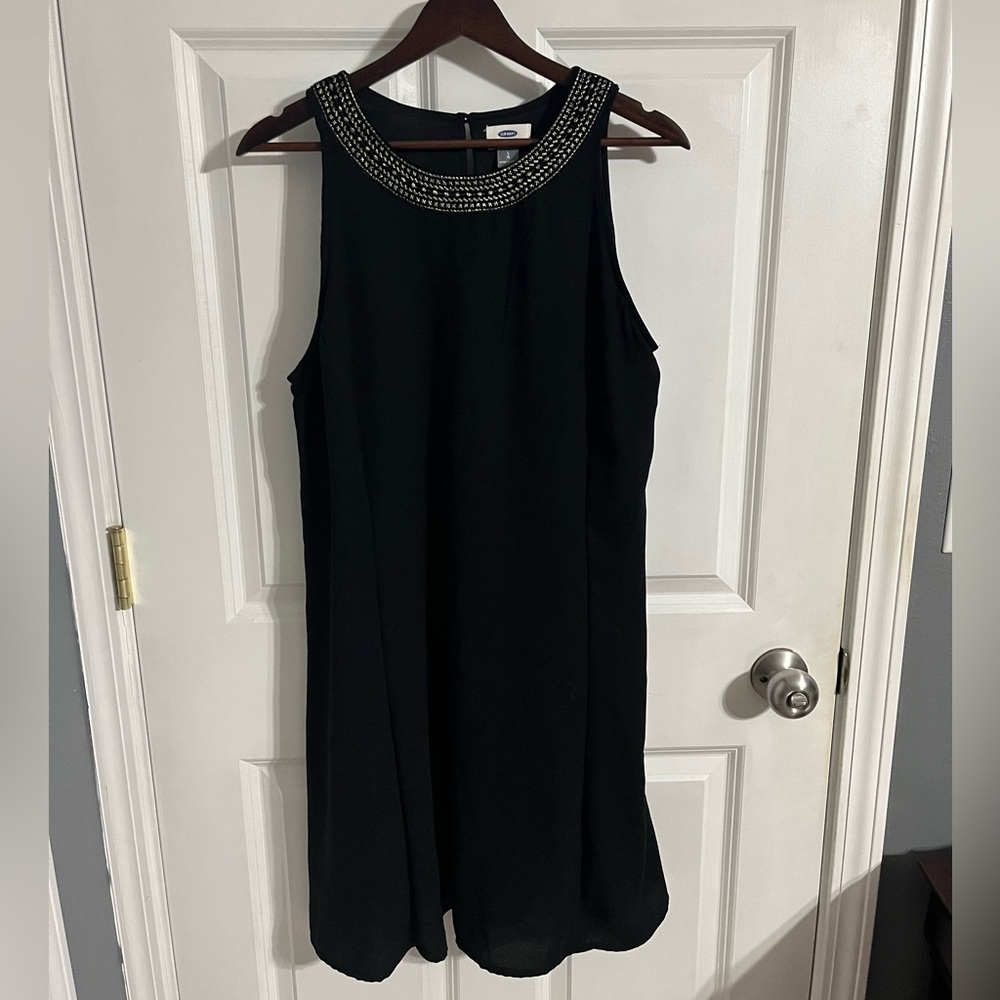 Old Navy Black Dress with Gold Accents